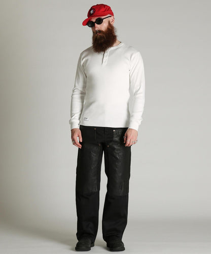 ARMY RIB HENLEY LS T-SHIRT/陸軍羅紋亨利領長袖T恤