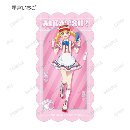 アイカツ！ 10th STORY ～未來へのSTARWAY～（偶像活動！ 10th STORY ～通往未來的STARWAY～） 描繪復古條紋ver. 隨機異形貼紙（單位/整盒/10包入）