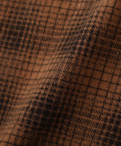 PRINT OMBRE CHECK FLANNEL SHIRT 印花漸變格紋法蘭絨襯衫