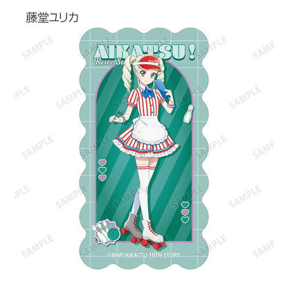 アイカツ！ 10th STORY ～未來へのSTARWAY～（偶像活動！ 10th STORY ～通往未來的STARWAY～） 描繪復古條紋ver. 隨機異形貼紙（單位/整盒/10包入）