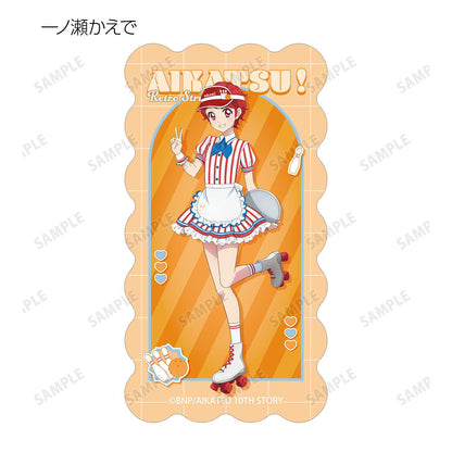 アイカツ！ 10th STORY ～未來へのSTARWAY～（偶像活動！ 10th STORY ～通往未來的STARWAY～） 描繪復古條紋ver. 隨機異形貼紙（單位/整盒/10包入）