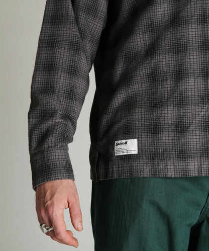 PRINT OMBRE CHECK FLANNEL SHIRT 印花漸變格紋法蘭絨襯衫