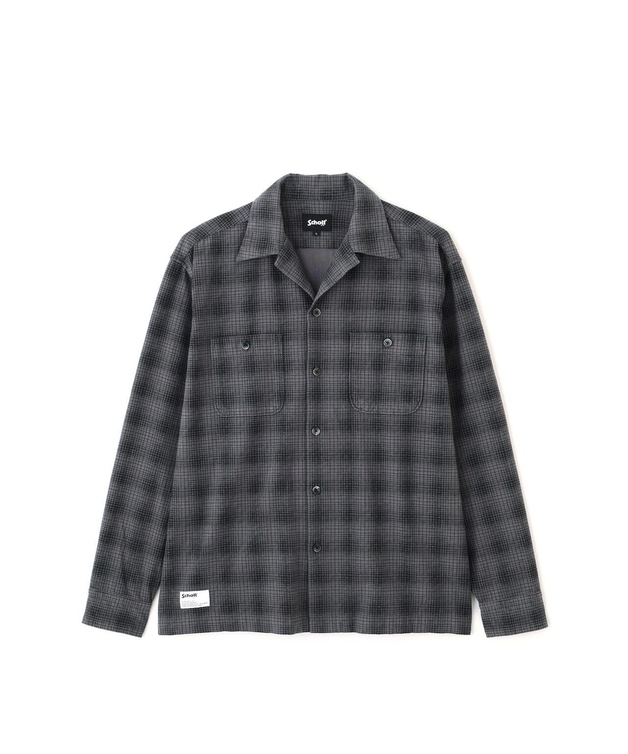 PRINT OMBRE CHECK FLANNEL SHIRT 印花漸變格紋法蘭絨襯衫