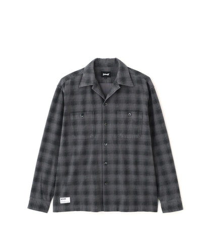 PRINT OMBRE CHECK FLANNEL SHIRT 印花漸變格紋法蘭絨襯衫