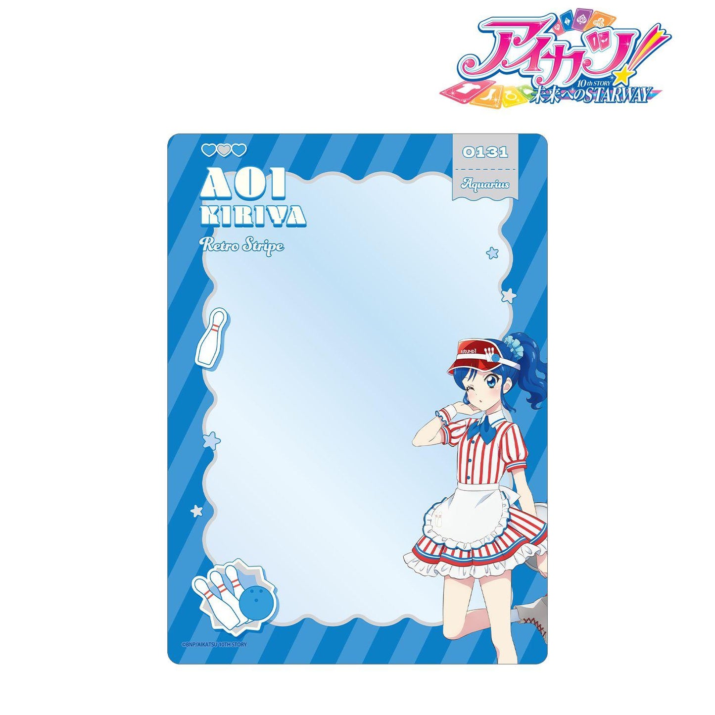 アイカツ！ 10th STORY ～未來へのSTARWAY～（偶像活動！10th STORY ～通往未來的STARWAY～） 霧矢葵 復古條紋ver. A5硬質卡套