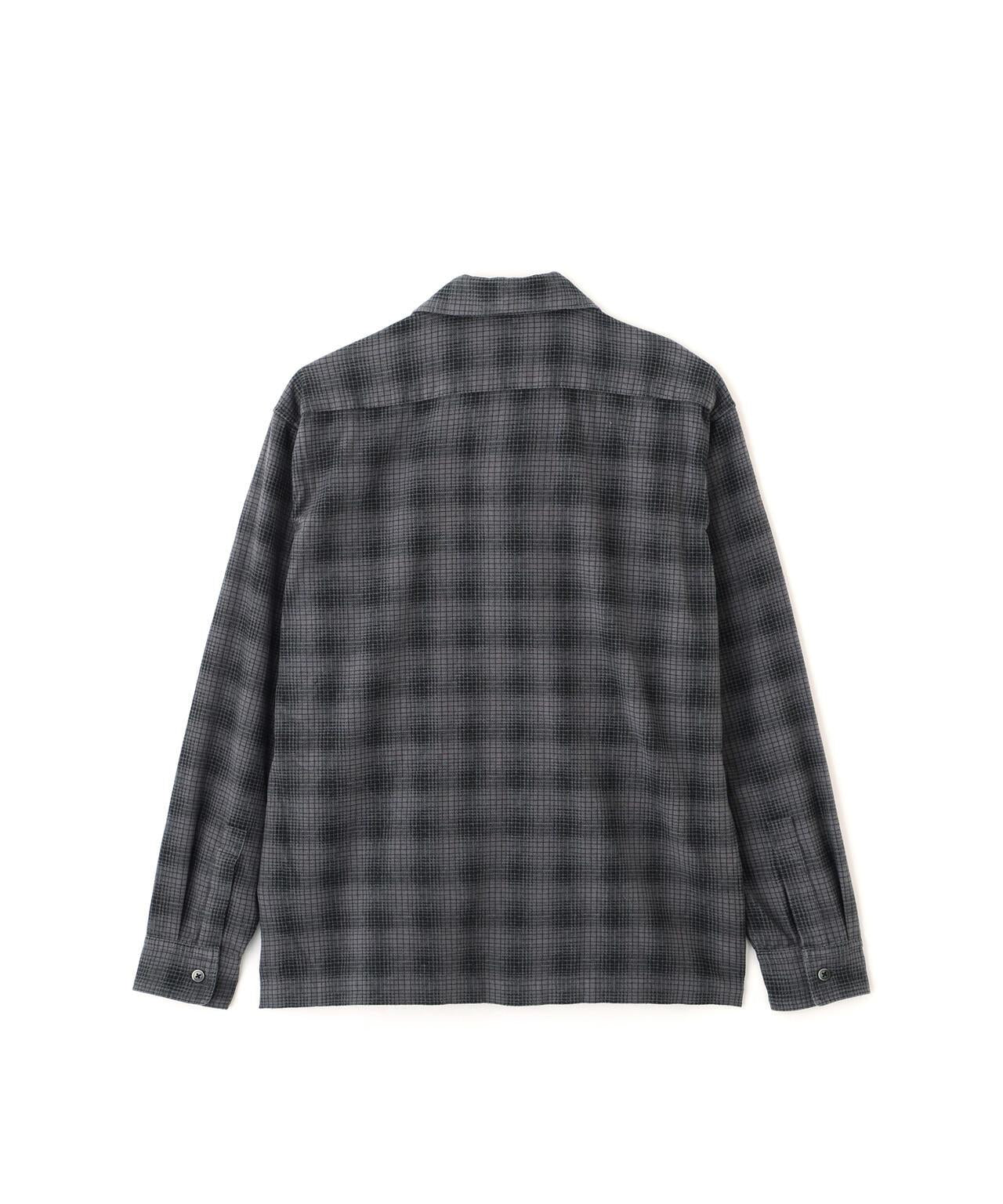 PRINT OMBRE CHECK FLANNEL SHIRT 印花漸變格紋法蘭絨襯衫