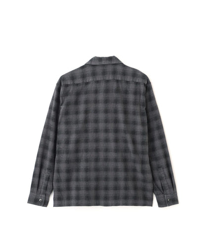 PRINT OMBRE CHECK FLANNEL SHIRT 印花漸變格紋法蘭絨襯衫