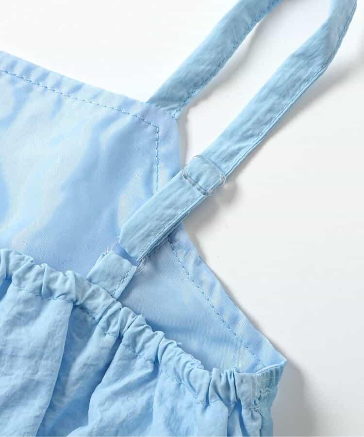 撞色滾邊吊帶連衣裙