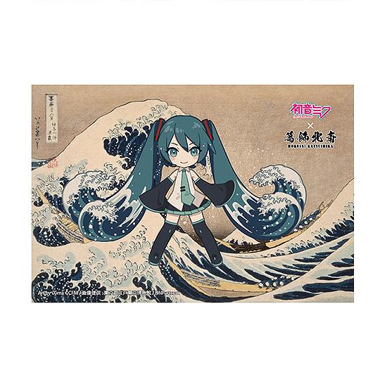 葛飾北斎×《初音未來》iXima 明信片 神奈川衝浪裡 迷你角色