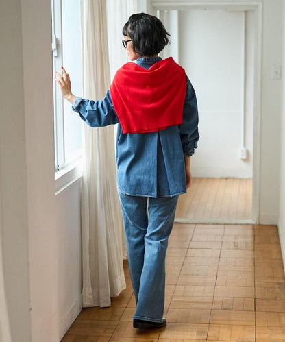 聯名 荷葉邊領 牛仔襯衫