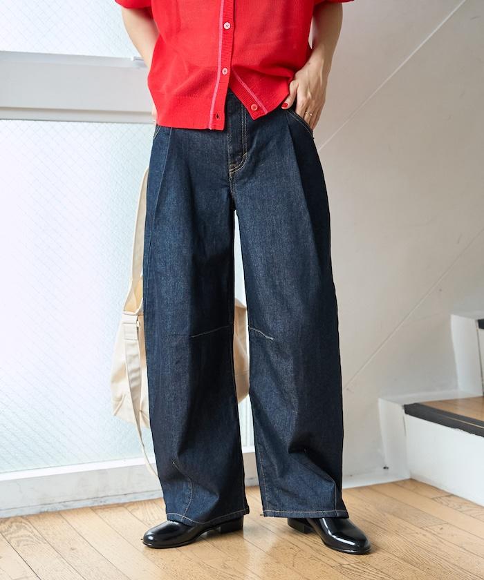 聯名 TUCK CURVE WIDE 牛仔褲
