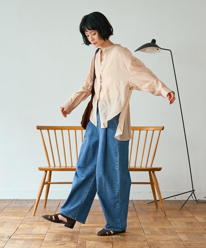 聯名 TUCK CURVE WIDE 牛仔褲