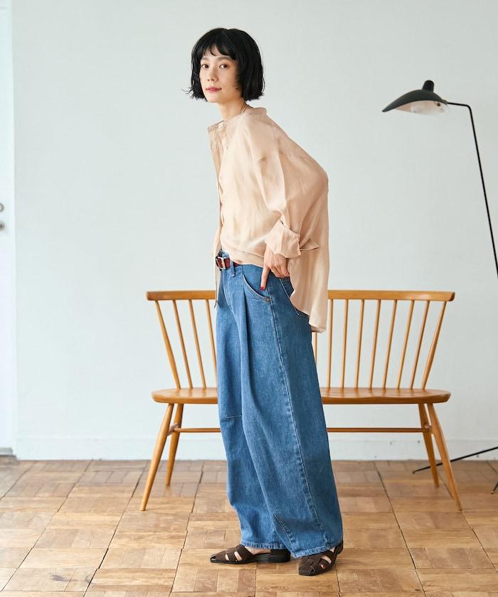 聯名 TUCK CURVE WIDE 牛仔褲