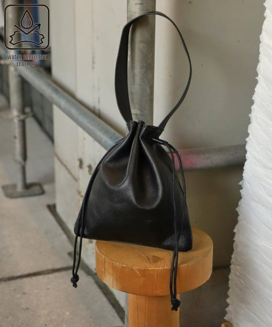Drawstring Leather Handbag 牛革 單肩水桶包