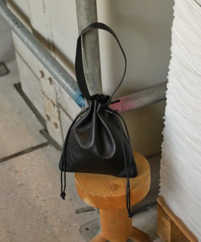 Drawstring Leather Handbag 牛革 單肩水桶包