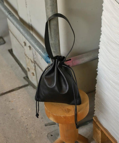 Drawstring Leather Handbag 牛革 單肩水桶包
