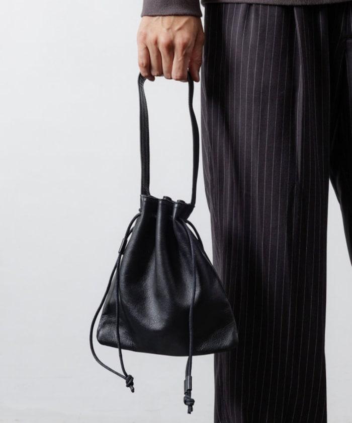 Drawstring Leather Handbag 牛革 單肩水桶包