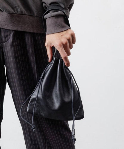 Drawstring Leather Handbag 牛革 單肩水桶包