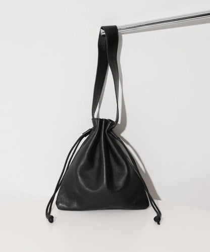 Drawstring Leather Handbag 牛革 單肩水桶包
