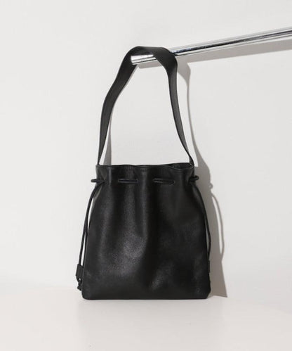 Drawstring Leather Handbag 牛革 單肩水桶包