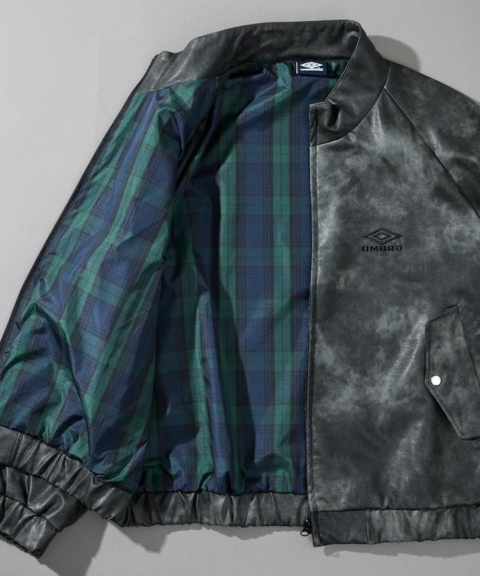 umbro × FREAK'S STORE 聯名款 做舊感 皮革 立領 夾克