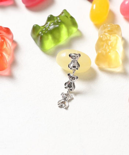 SILVER925 BEAR 3連耳釘 /單隻