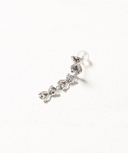 SILVER925 BEAR 3連耳釘 /單隻