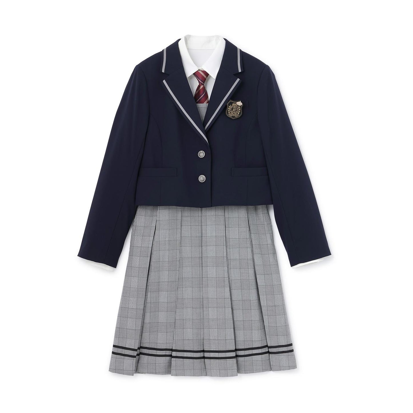【商品】【畢業服】【5件套】撞色滾邊夾克套裝