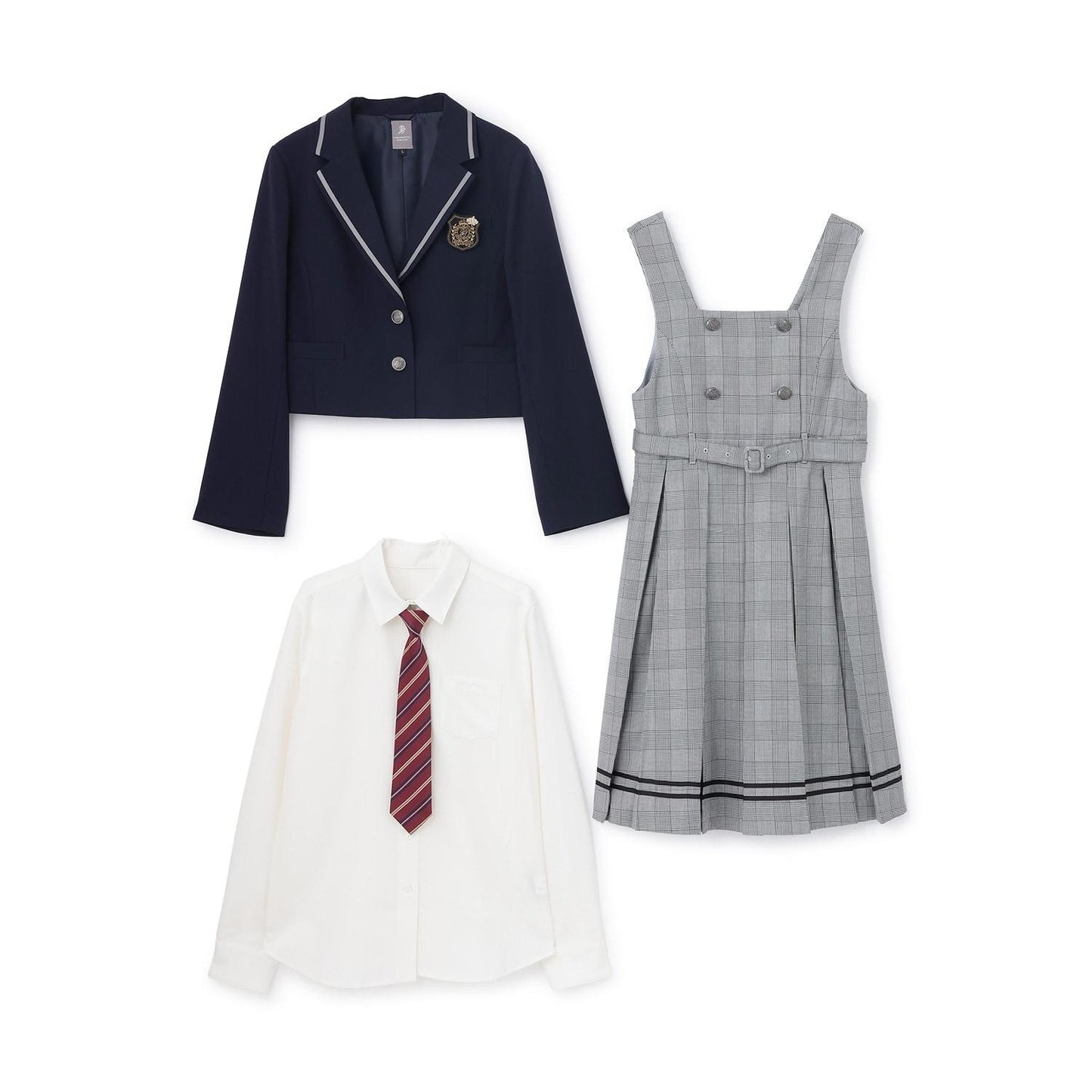 【商品】【畢業服】【5件套】撞色滾邊夾克套裝