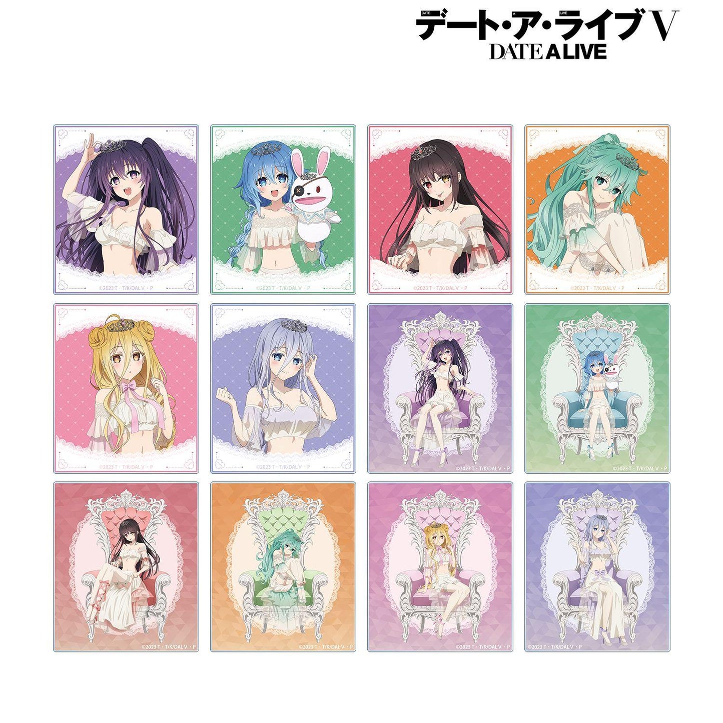 約會大作戰（約會大作戰） 描き下ろし プリンセス玉座ver. 亞克力卡牌 12包入