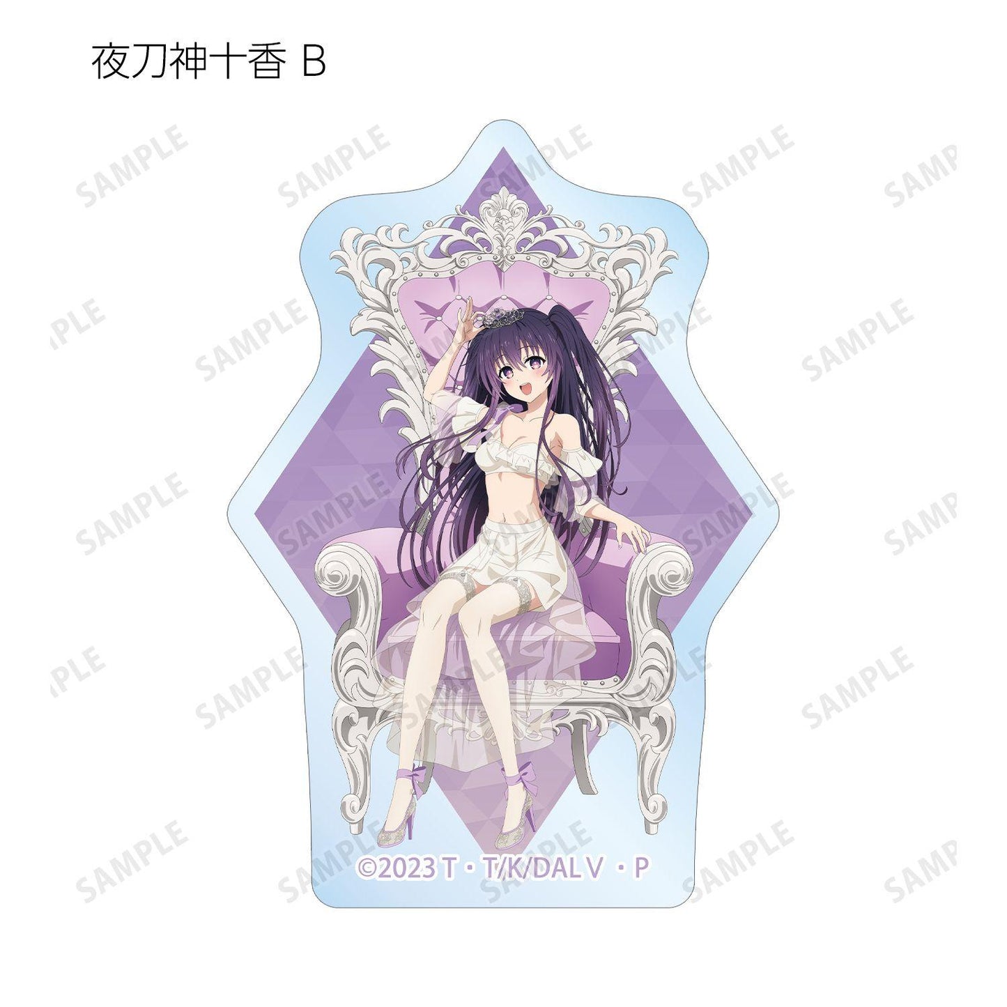 約會大作戰（約會大作戰） 描き下ろし プリンセス玉座ver. 異形透明貼紙 12包入