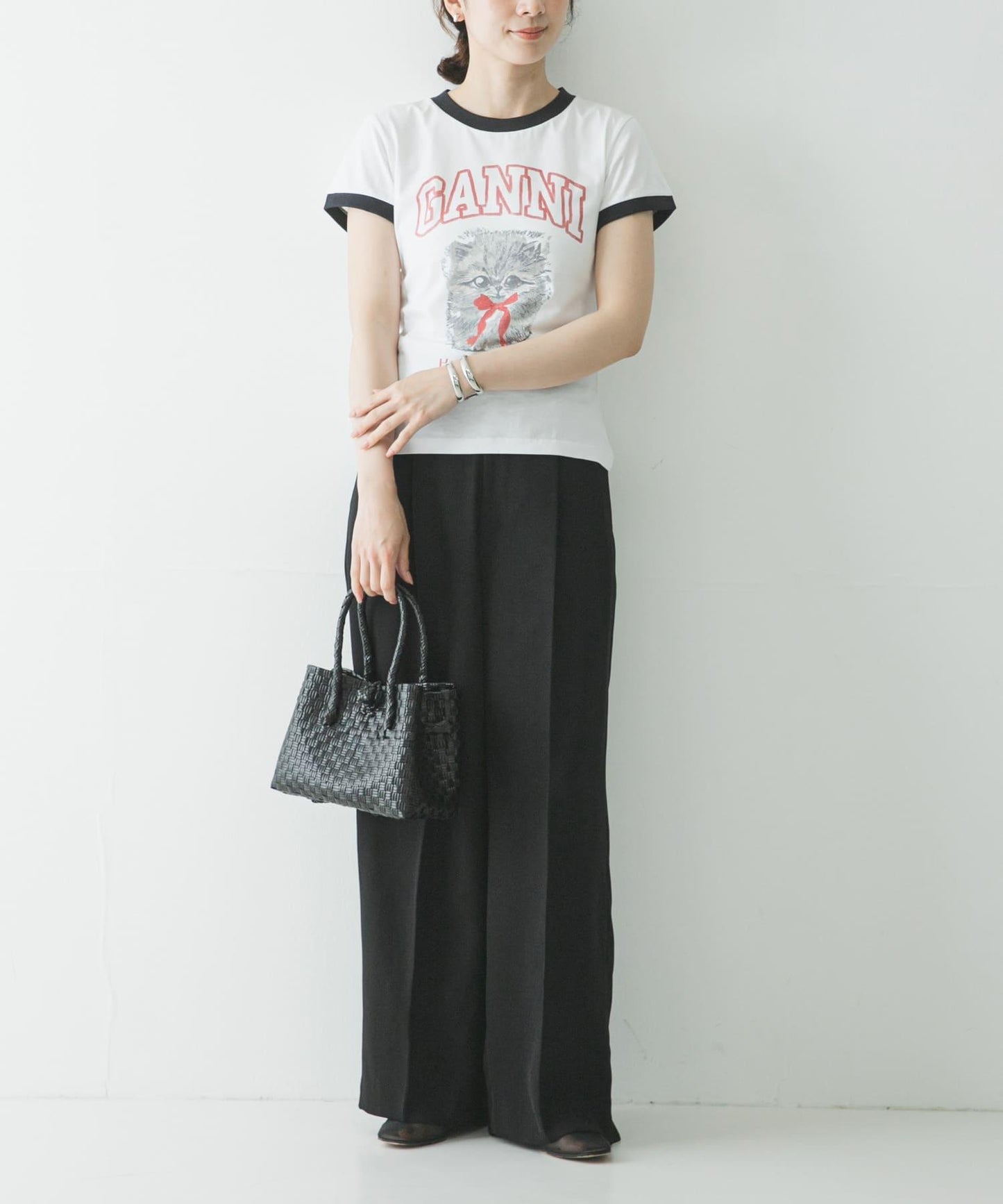 GANNI JERSEY MARGOT KITTY PRINT 上衣