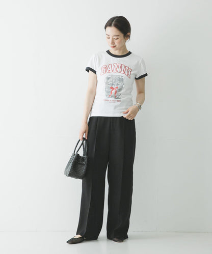 GANNI JERSEY MARGOT KITTY PRINT 上衣