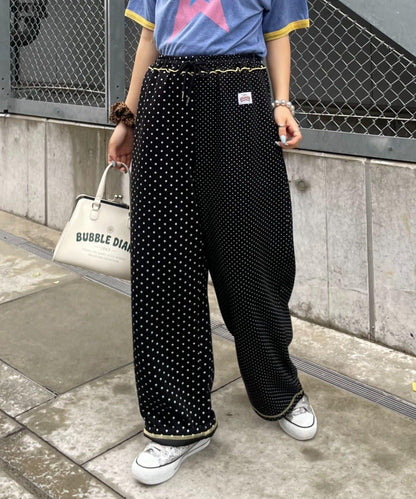 HELLO.SANFRANCISCO 不對稱波點圖案衛衣闊腿褲