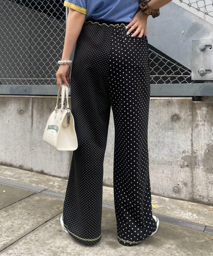 HELLO.SANFRANCISCO 不對稱波點圖案衛衣闊腿褲