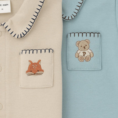 刺繡領連體衣