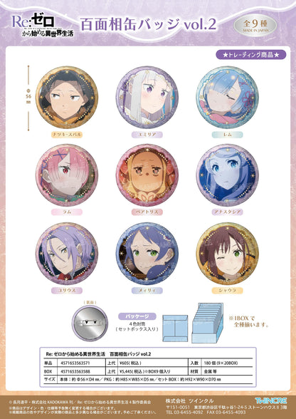 Re：從零開始的異世界生活 百面相徽章 Vol.2 完整BOX 9個裝