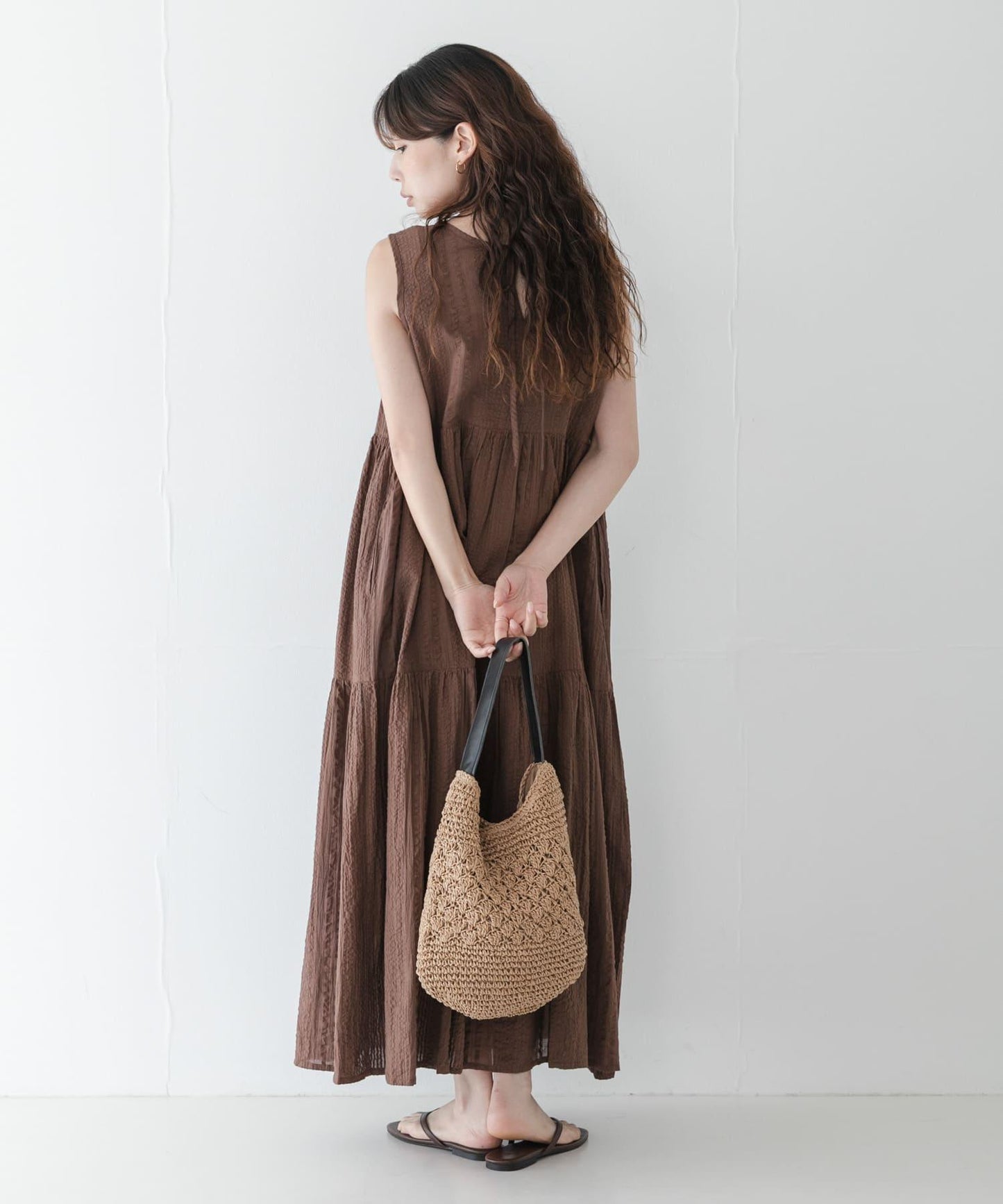 棉質分層泡泡紗連衣裙