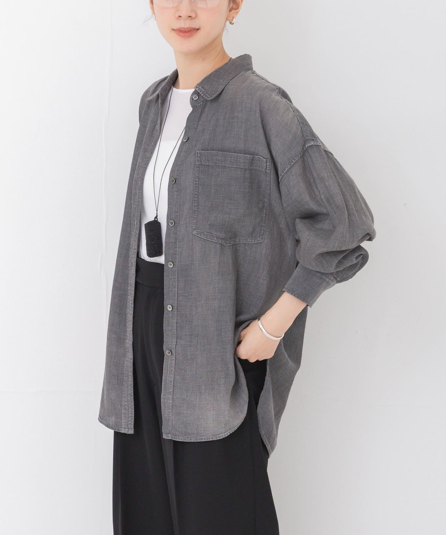 透視牛仔襯衫