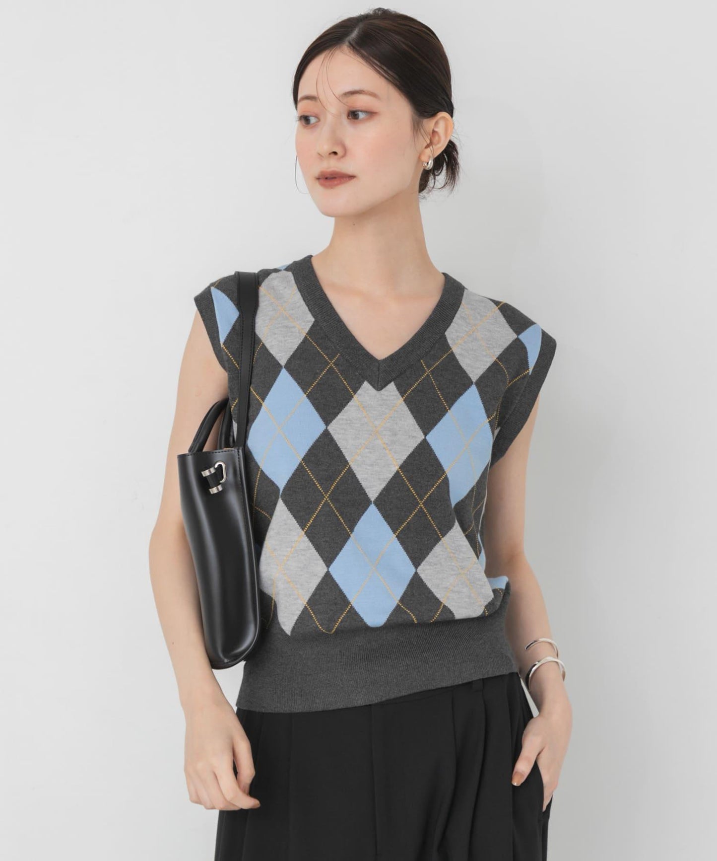 菱格紋針織馬甲