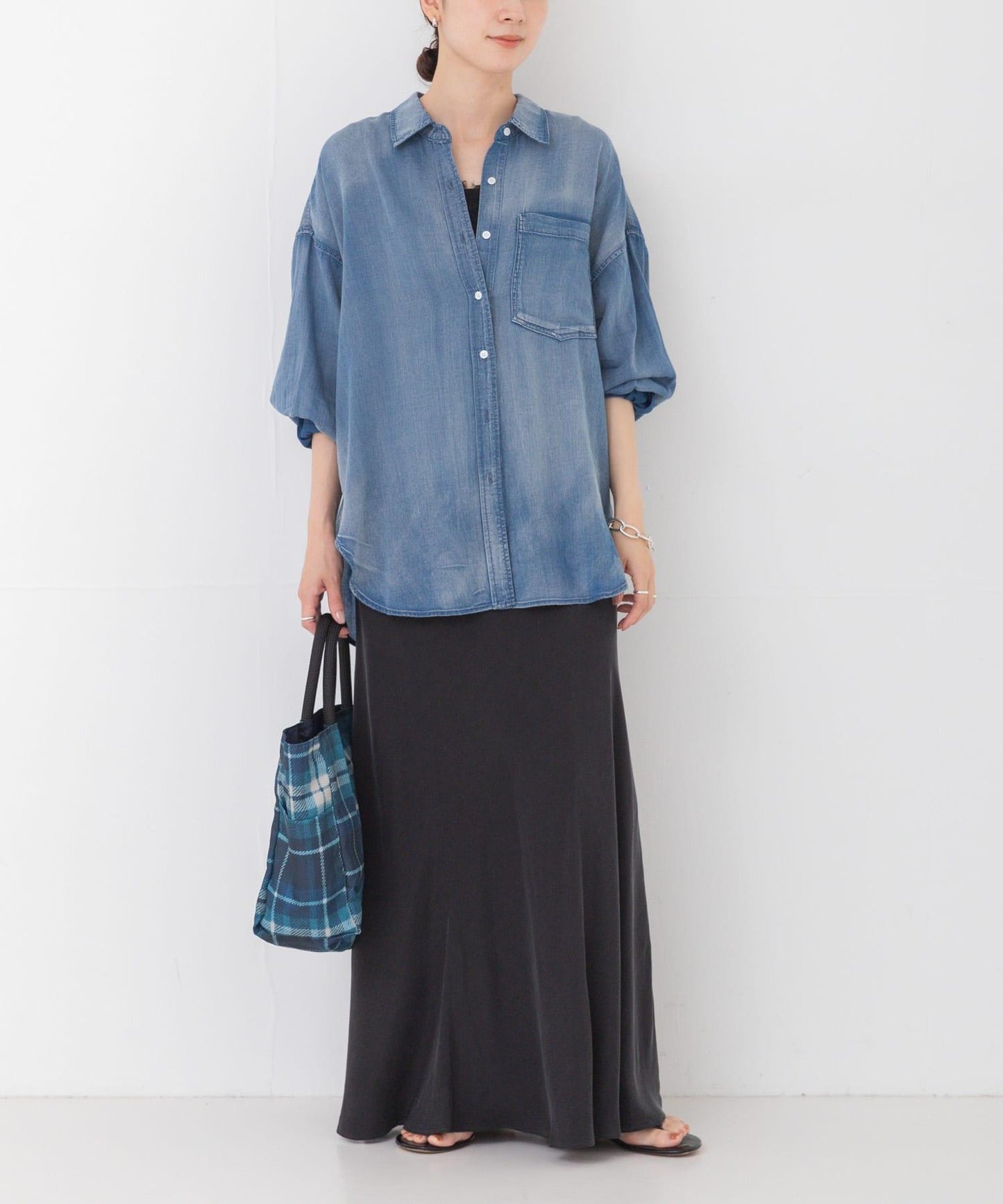 透視牛仔襯衫