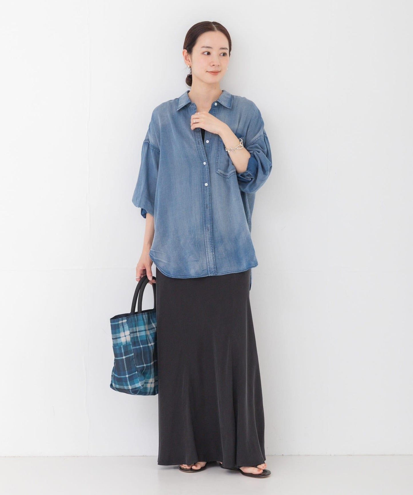 透視牛仔襯衫