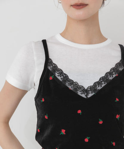 刺繡絲絨抹胸