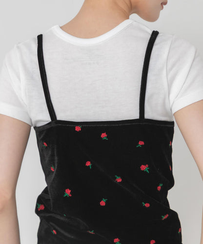 刺繡絲絨抹胸