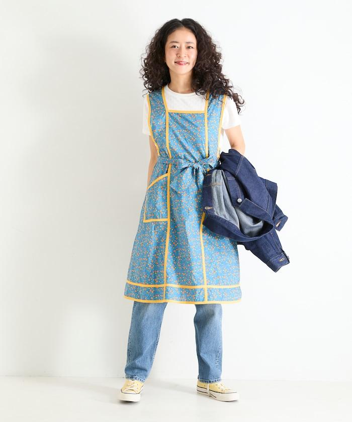 小碎花 圍裙式 連衣裙