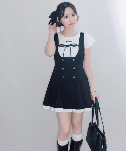 喇叭形吊帶裙