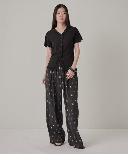 短袖荷葉邊開衫