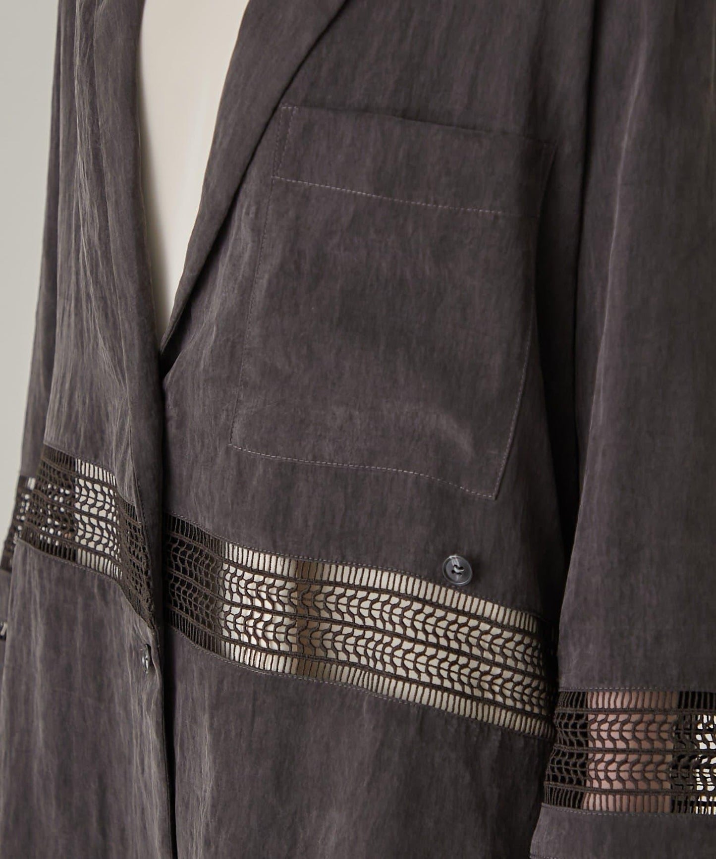 加絨緞面蕾絲襯衫夾克