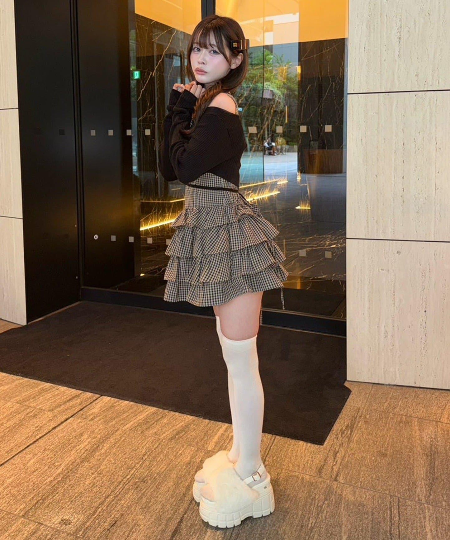 疊穿分層迷你連衣裙