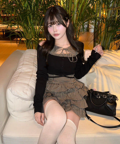 疊穿分層迷你連衣裙